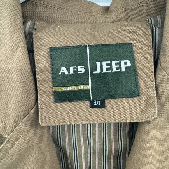 AFS jeep jacket blazer tan khaki button elbow patch padded shoulder pocket 3XL - Picture 4 of 6